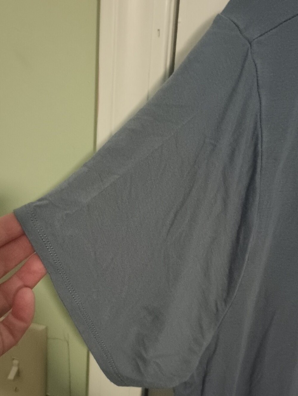Zenana Outfitters Dusty Blue Short Sleeve Peplum Tunic - Picture 3 of 6